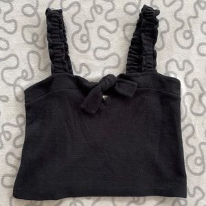 Madewell Black Tie Front Tank Top